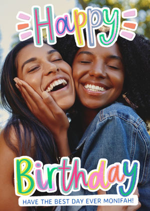 Happy Birthday Have The Best Day Ever Photo Upload Card