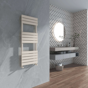 Flat Panel Heated Towel Rail – Cream – GLO Pryme - 1200x450mm