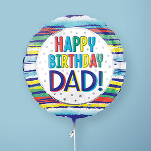 Happy Birthday Dad Striped Balloon