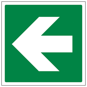 GITD Green Straight Arrow 300 x 300 mm - Class D+ Glow in the Dark