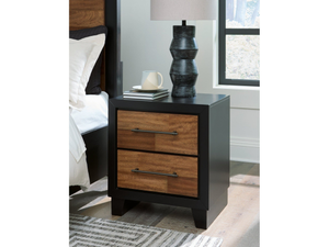 Kraeburn Brown/Black Two Drawer Nightstand (Online Special Price)