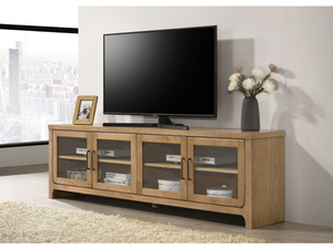 Default Title Brenham Washed Oak 79-inch 4-door TV Stand Media Console