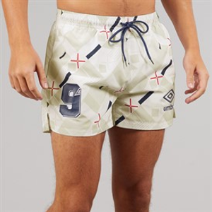 Umbro Mens Racer Swim Shorts White/Red