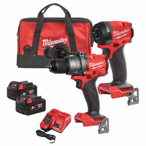 Milwaukee M18 FPD3 & FID3 18V FUEL™ Twin Pack with 2x 5.0Ah Batteries, Charger & Contractor Bag