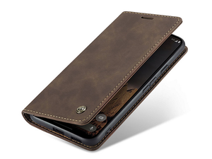 CaseMe Slim Synthetic Leather Wallet Case with Stand for Google Pixel 10a - Chocolate