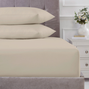 100% Cotton 180TC Natural Deep Fitted Sheet