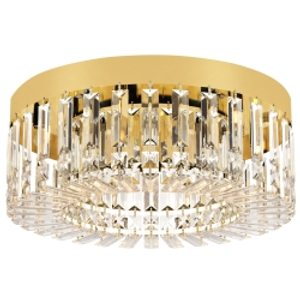 HOMCOM Crystal Chandeliers with 225 Crystal Pendants, 8-Light Ceiling Light for Living Room, Bedroom Dining Room, Gold Tone