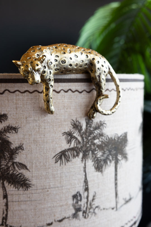 Gold Lounging Leopard Decoration