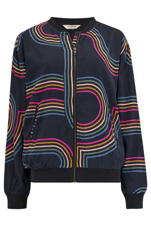 Bobbi Bomber Jacket Black, Retro Racer (L)
