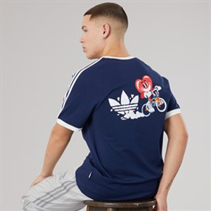 adidas Originals Mens X Made By Nelson Back Graphic California T-Shirt Night Indigo