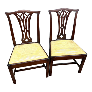 A Pair of Mahogany Gothic Chippendale Side Chairs, Mid-Atlantic States, Circa 1770’s
