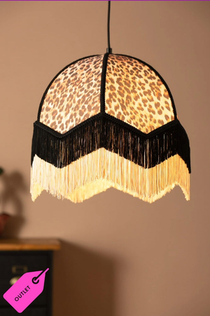 Leopard Love Print Double Tassel Edge Ceiling Light - SAMPLE