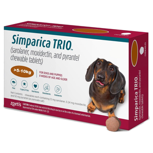 Simparica Trio 12mg Chewable Tablets for Dogs (5 - 10kg) - Pack Size : 3 Pack