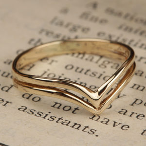 Pre-Owned Vintage 1981 9ct Yellow Gold Wishbone Ring