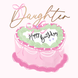 Moonpig Heart Shaped Cake Happy Birthday Daughter Card