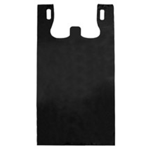 Black Plastic T-Shirt Bags - 10 x 5 x 18 - Box of 1000