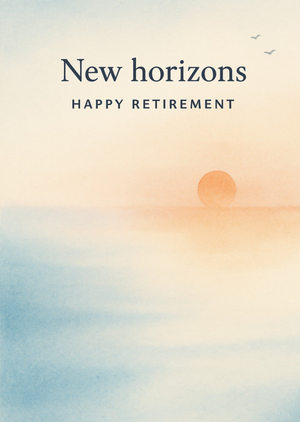 New Horizons Watercolour Sunset Retirement Card