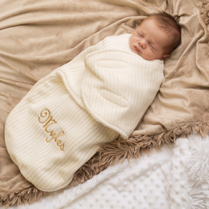 Chenille Cellular Swaddle Wrap - White