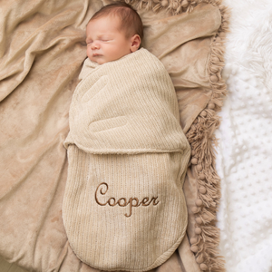 Chenille Cellular Swaddle Wrap - Beige