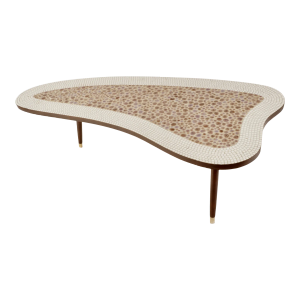 Mid Century Modern Kidney Shape Mosaic Coffee Table