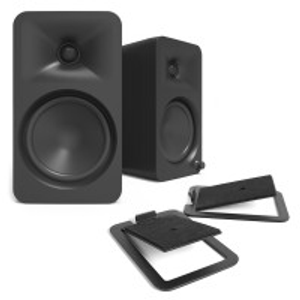Kanto ORA4 with S4 Tilted Speaker Stands, Black