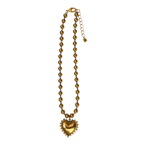 Rosie Gold Dotted Heart Necklace (one size)