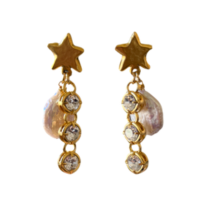 Ziggy Star & Pearl Earrings (one size)