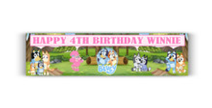 Personalised Bluey Pink Banner