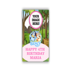 Personalised Bluey Pink Photo Door Banner