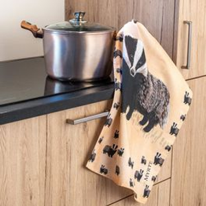 Badger Tea Towel by Myrte