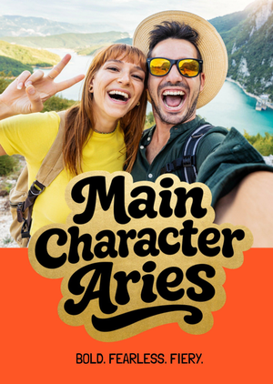 Main Character Aries Zodiac Photo Upload Birthday Card