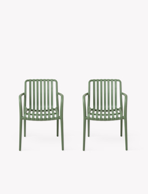 Edgeworth Armchair - Plastic, Forest Green, Set of 2