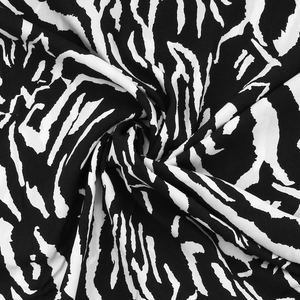 Tissu viscose Zèbre - Noir