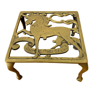 Vintage Brass Unicorn Trivet