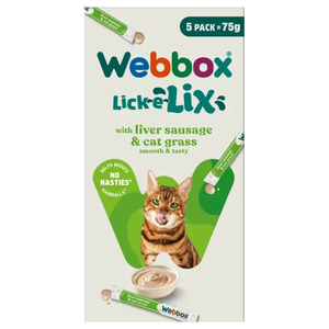 Webbox Lick-e-Lix Cat Treats with Liver Sausage & Cat Grass
