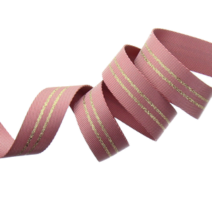 Sangle bagagerie rayé lurex - Vieux rose