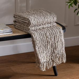 Arvo Boucle Throw 130x180cm - Feather