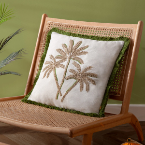 Palm 45x45cm feather Cushion - Green