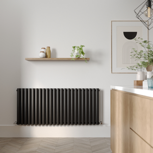 Milano Aruba Ayre - Aluminium Black Horizontal Designer Radiator - 600mm x 1380mm (Double Panel)