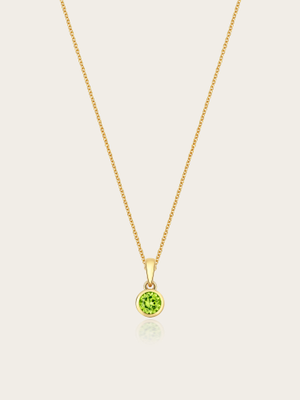 Gigi Natural Peridot 9K Yellow Gold August Birthstone Pendant