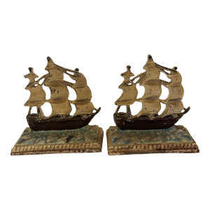 Pair of Cast Iron Nautical Sail Bookends