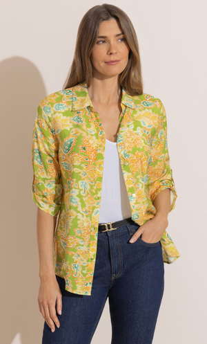 Garden Print Blouse - Greens