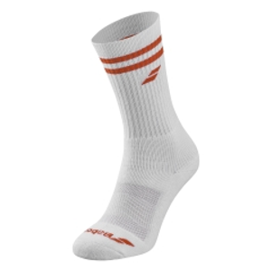 Babolat Team Logo Socks - White/Cherry Tomato