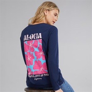 Lagooners Womens Brixcombe Long Sleeve T-Shirt Navy
