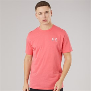 Under Armour Mens UA Sportstyle Left Chest Short Sleeve T-Shirt Bittersweet Pink/White