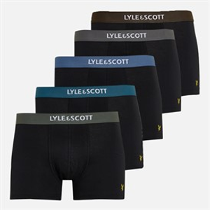 Lyle And Scott Vintage Mens Henrick Five Pack Boxer Trunks Black/Multi