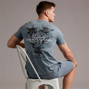 Tokyo Laundry Mens Talmai T-Shirt Cool Grey