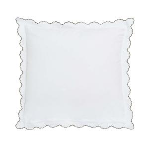 Clarence/Elena Pair of Square Oxford Pillowcases, Silver/Green