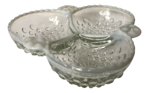 Vintage Hobnail Opalescent Divided Candy/Nut Dish