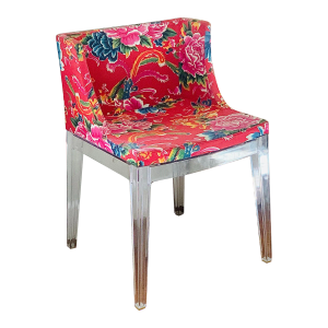 Kartell’s Classic Red ‘Mademoiselle Chair’ by Philippe Starck, 2003 Polycarbonate & Upholstery, Made in Italy